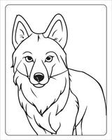 Loup coloration pages, Loup illustration, Loup art, noir et blanc vecteur