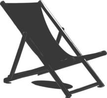 silhouette plage chaise plein noir Couleur seulement vecteur