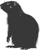 silhouette marmotte animal noir Couleur seulement plein corps vecteur