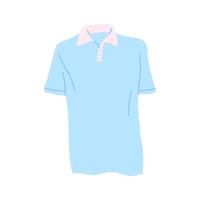 dessin animé vêtements Masculin lumière bleu polo. vecteur