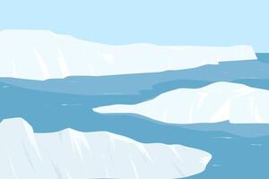 polaire paysage avec iceberg et glacier vecteur