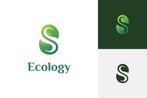 lettre s feuille logo icône conception avec feuillage graphique symbole pour à base de plantes, la nature marque logo identité vecteur