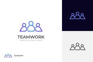 gens groupe ensemble logo icône conception ou travail en équipe logo. Humain communauté graphique symbole. relation amicale logo modèle vecteur
