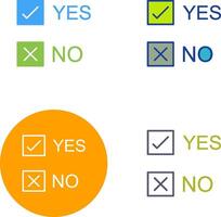 Oui non option icône conception vecteur