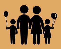 famille silhouette art, Icônes, et graphique vecteur