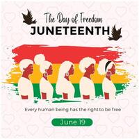 juneteenth liberté jour, juin 19 modèle instagram Publier vecteur