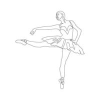 continu ligne art dessin. ballet Danseur ballerine. illustration silhouette de une Danseur vecteur