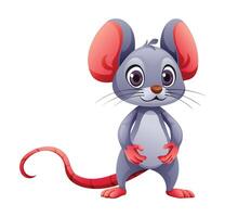 mignonne Souris dessin animé illustration isolé sur blanc Contexte vecteur