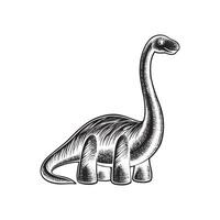 noir brachiosaure dessin animé esquisser parfait pour garderie décor vecteur