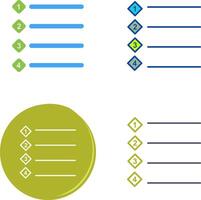 unique numéroté liste icône conception vecteur