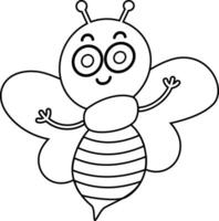 abeille dessin ligne conception été. vecteur