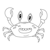 contour dessin animé Crabe vecteur