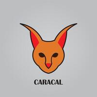 caracal tête logo conception vecteur