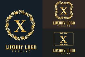 luxe dernier X logo avec d'or Couleur . luxe moderne monogramme lettre X logo vecteur