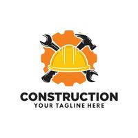 construction casque logo conception illustration vecteur