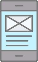 email ligne rempli lumière icône vecteur