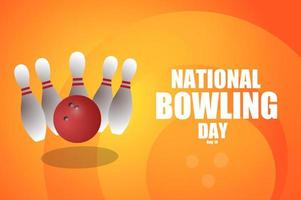 illustration vectorielle de la journée nationale du bowling vecteur