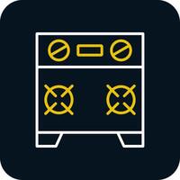 le fourneau ligne rouge cercle icône vecteur