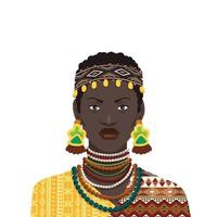 jolie femme africaine en vêtements traditionnels. illustration vectorielle de femme noire vecteur