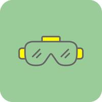 des lunettes de protection glyphe pente coin icône vecteur