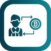 bitcoin commerce glyphe pente coin icône vecteur