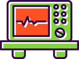 ecg dispositif rempli conception icône vecteur