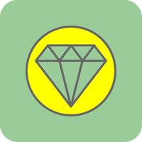 diamant rempli Jaune icône vecteur