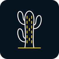 cactus ligne rouge cercle icône vecteur