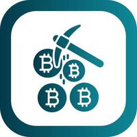 bitcoin exploitation minière glyphe pente coin icône vecteur