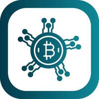 bitcoin réseau glyphe pente coin icône vecteur