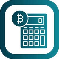 bitcoin calculatrice glyphe pente coin icône vecteur