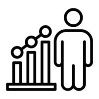 personnel croissance ligne icône conception vecteur