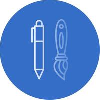 stylo plat bulle icône vecteur