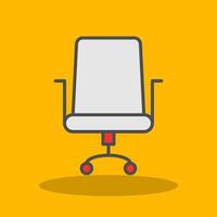 Bureau chaise rempli ombre icône vecteur