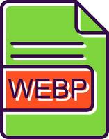 webp fichier format rempli conception icône vecteur