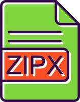 zipx fichier format rempli conception icône vecteur