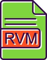 RVM fichier format rempli conception icône vecteur