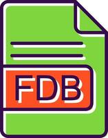 fdb fichier format rempli conception icône vecteur