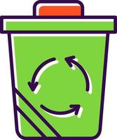 recycler poubelle rempli conception icône vecteur