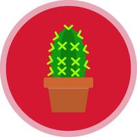 cactus plat multi cercle icône vecteur