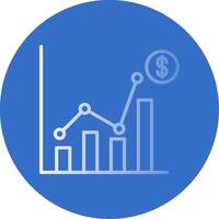 Ventes statistiques plat bulle icône vecteur