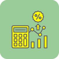 calculatrice rempli Jaune icône vecteur