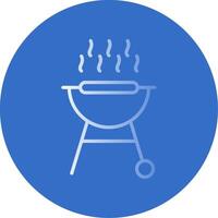 un barbecue gril plat bulle icône vecteur