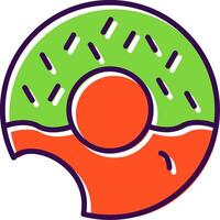 Donut rempli conception icône vecteur