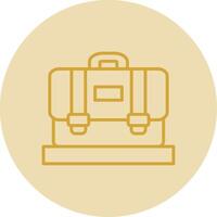 valise ligne Jaune cercle icône vecteur