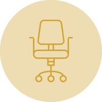 chaise ligne Jaune cercle icône vecteur