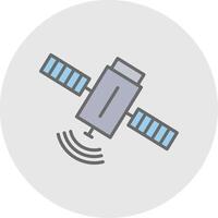 satellite ligne rempli lumière icône vecteur