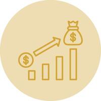 argent croissance ligne Jaune cercle icône vecteur