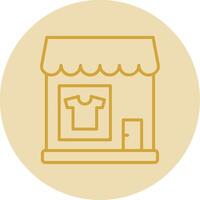 Vêtements magasin ligne Jaune cercle icône vecteur