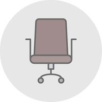 Bureau chaise ligne rempli lumière icône vecteur
